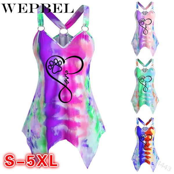 wepbel women summer loose irregular shirt sleeveless sling v neck note tie dye print t-shirt top, White
wepbel women summer loose irregular shirt sleeveless sling v neck note tie dye print t-shirt top, White