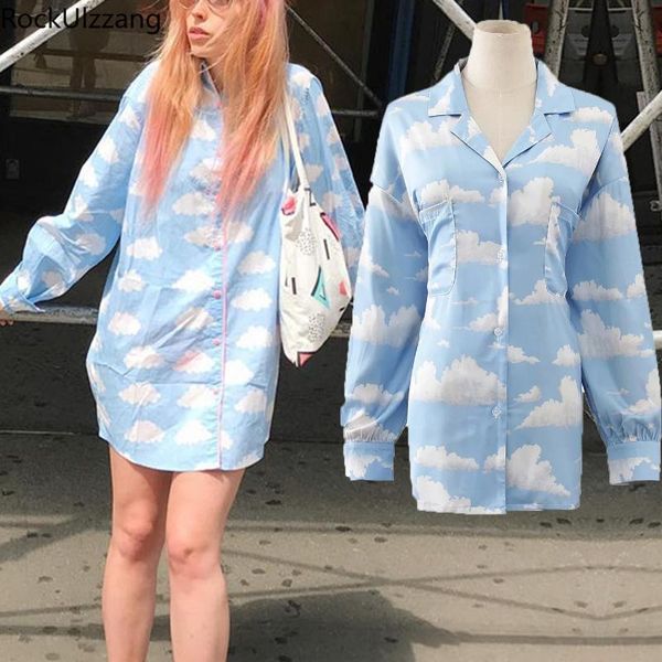 women's blouses & shirts strawberry cloud print lapel harajuku streetwear korean women oversized long sleeve shirt blouse cute mid-long, White
women's blouses & shirts strawberry cloud print lapel harajuku streetwear korean women oversized long sleeve shirt blouse cute mid-long, White