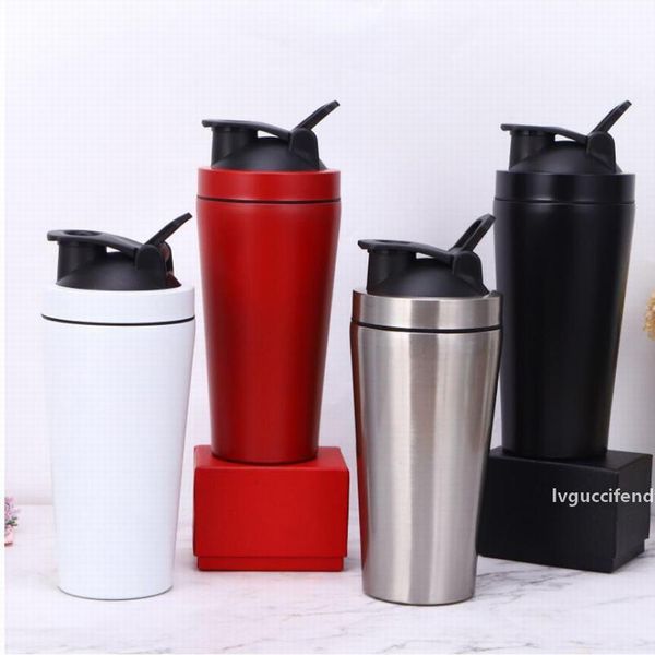 500ml protein shaker cup stainless steel drinkware double layer thermos cup shaker water bottle sports mixer milkshake cups travel mugs