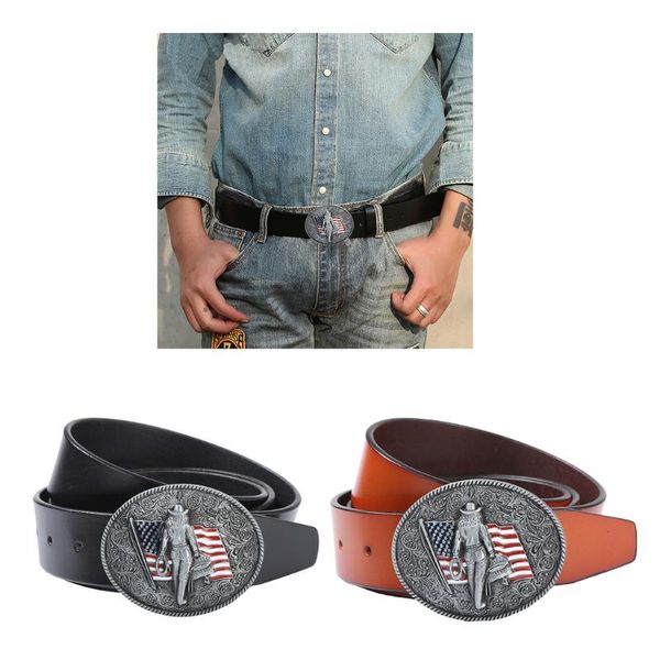 western mens leather belt strap cowboy american flag rodeo rock biker buckle, Black;brown
western mens leather belt strap cowboy american flag rodeo rock biker buckle, Black;brown