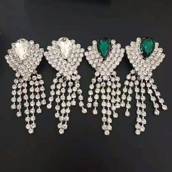 luxury designer earrings a@r crystal tassel ear clips earrings for women fashion party jewelry ship, Silver
luxury designer earrings a@r crystal tassel ear clips earrings for women fashion party jewelry ship, Silver