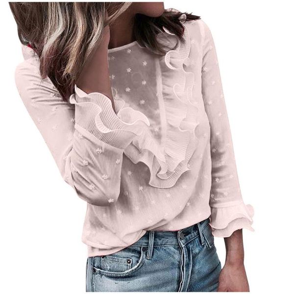 office lady lace floral patchwork women blouse elegant polka dot printed ruched shirts plus size casual woman blusas kimono, White
office lady lace floral patchwork women blouse elegant polka dot printed ruched shirts plus size casual woman blusas kimono, White