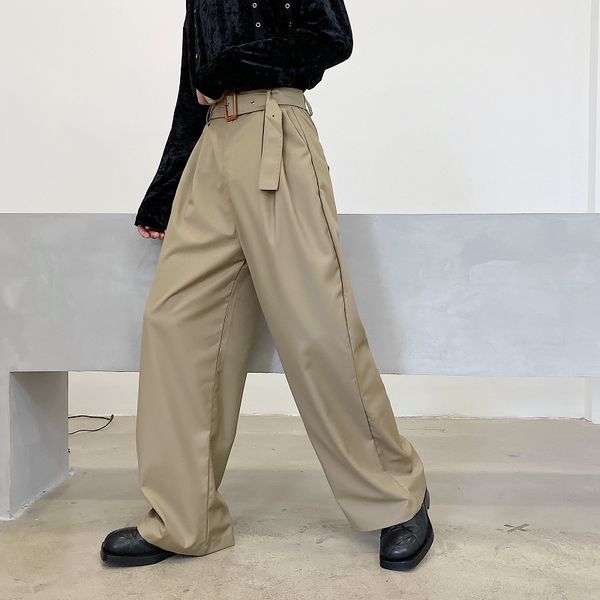 male vintage fashion streetwear loose long trousers men high waist belt casual wide leg suit pant, Black
male vintage fashion streetwear loose long trousers men high waist belt casual wide leg suit pant, Black