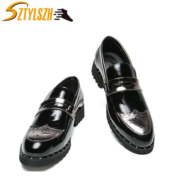 new fashion rivets pu patent leather men dress shoes pointed toe oxfords shoes for men wedding shoe zapatos hombre, Black
new fashion rivets pu patent leather men dress shoes pointed toe oxfords shoes for men wedding shoe zapatos hombre, Black