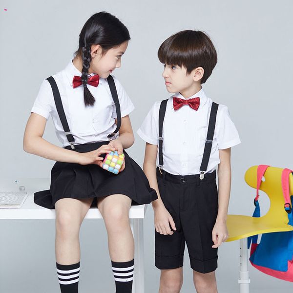 children's dresses costumes boys school performance school uniform clothing flower girl dress strap family of four dress summer, White
children's dresses costumes boys school performance school uniform clothing flower girl dress strap family of four dress summer, White