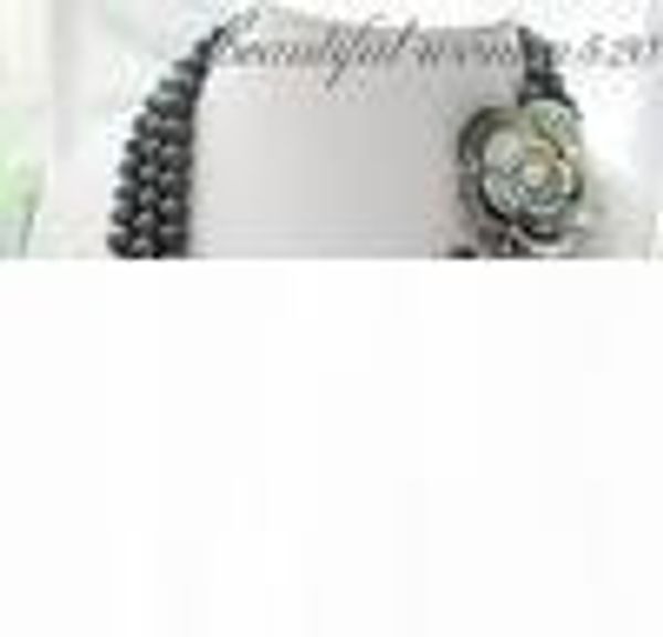 new fine pearl jewelry 3row 8-9mm round tahitian black pearl necklace 17"18"19, Silver
new fine pearl jewelry 3row 8-9mm round tahitian black pearl necklace 17"18"19, Silver