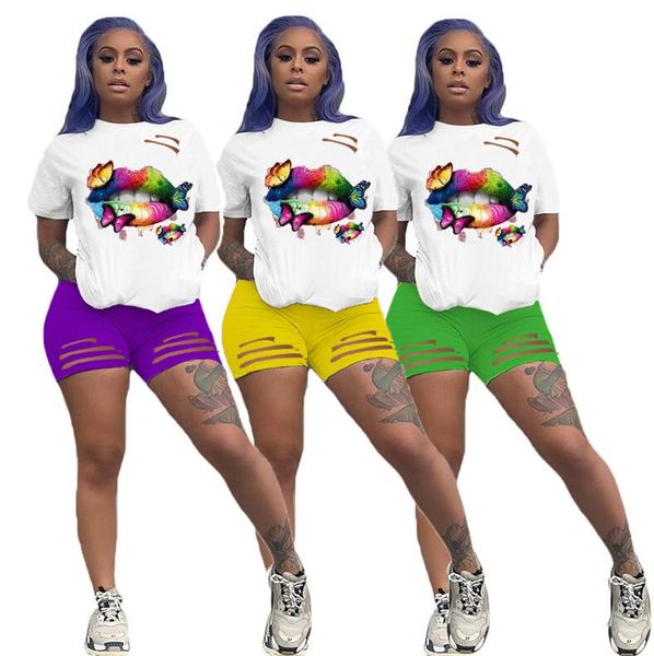 women brand rainbow butterfly lips print tracksuit t-shirt shorts sets hole outfit summer two piece sport suit fashion clothes d7808, White
women brand rainbow butterfly lips print tracksuit t-shirt shorts sets hole outfit summer two piece sport suit fashion clothes d7808, White