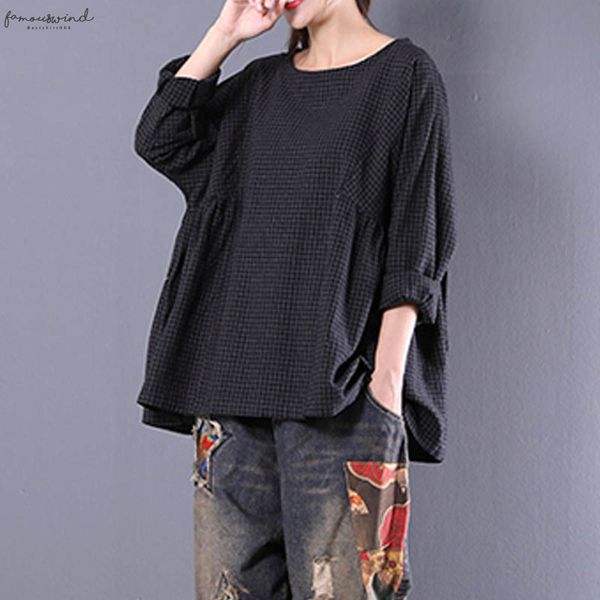 2020 zanzea women vintage blouse long sleeve round neck check plaid cotton pullover blusas ruffles flouncing kimono sleeve shirt top, White
2020 zanzea women vintage blouse long sleeve round neck check plaid cotton pullover blusas ruffles flouncing kimono sleeve shirt top, White