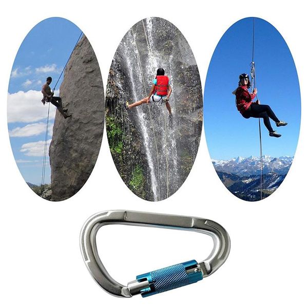 automatic locking 25kn aluminum carabiner rock climbing designer robe camping d-shaped buckle yoga hammock camping hiking outdoor sports
automatic locking 25kn aluminum carabiner rock climbing designer robe camping d-shaped buckle yoga hammock camping hiking outdoor sports