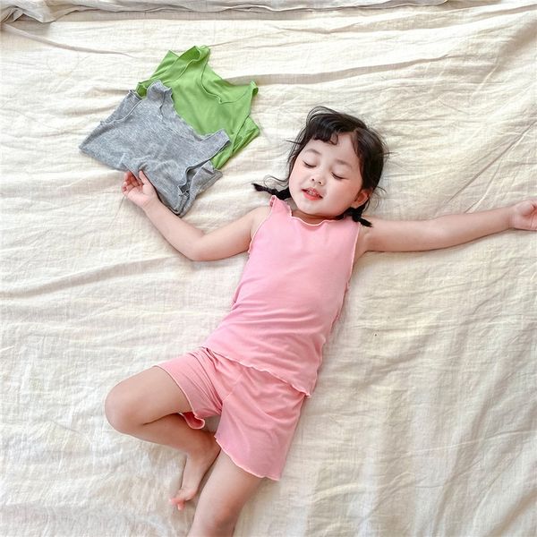 girls' home clothes set 2020 korean style vest men's and women's neutral summer new pit wood ear edge home clothes vest suit
girls' home clothes set 2020 korean style vest men's and women's neutral summer new pit wood ear edge home clothes vest suit