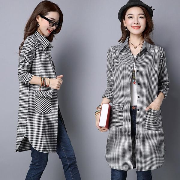 5kozs women's 2020 spring long-sleeved shirt coat coat shirt cotton and linen shirtkorean style large size cotton and linen plaid loose, White
5kozs women's 2020 spring long-sleeved shirt coat coat shirt cotton and linen shirtkorean style large size cotton and linen plaid loose, White