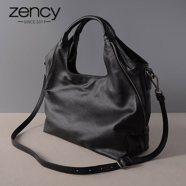 zency genuine leather fashion women tote bag mature handbags classic black half moon female hobo messenger bags t200727
zency genuine leather fashion women tote bag mature handbags classic black half moon female hobo messenger bags t200727