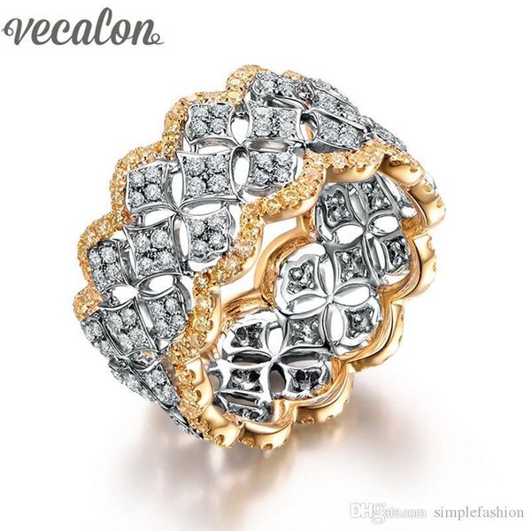 vecalon women jewelry ring full simulated diamond cz rose gold 925 sterling silver engagement wedding band ring for women, Slivery;golden
vecalon women jewelry ring full simulated diamond cz rose gold 925 sterling silver engagement wedding band ring for women, Slivery;golden