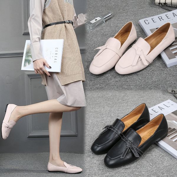 british women shoes flats butterfly-knot solid tassel microfiber loafers slip-on casual square toe 2020 all match girl footwear, Black
british women shoes flats butterfly-knot solid tassel microfiber loafers slip-on casual square toe 2020 all match girl footwear, Black