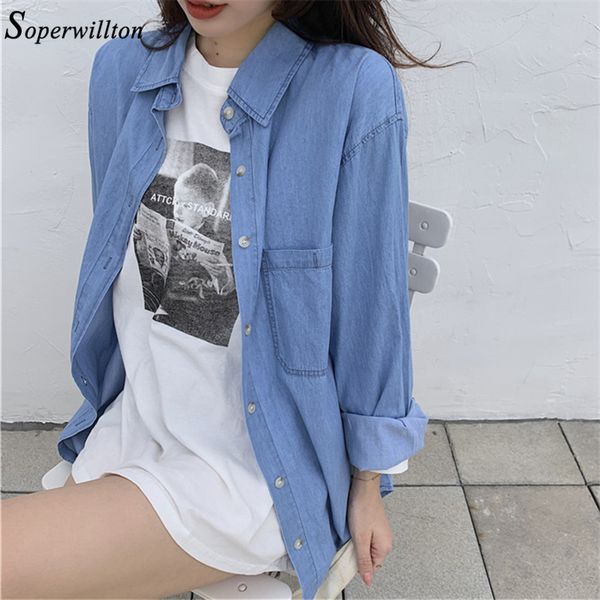 loose denim blouse for women plus size long sleeve fashion bf korean style jeans shirts women denim and blouses oversized, White
loose denim blouse for women plus size long sleeve fashion bf korean style jeans shirts women denim and blouses oversized, White
