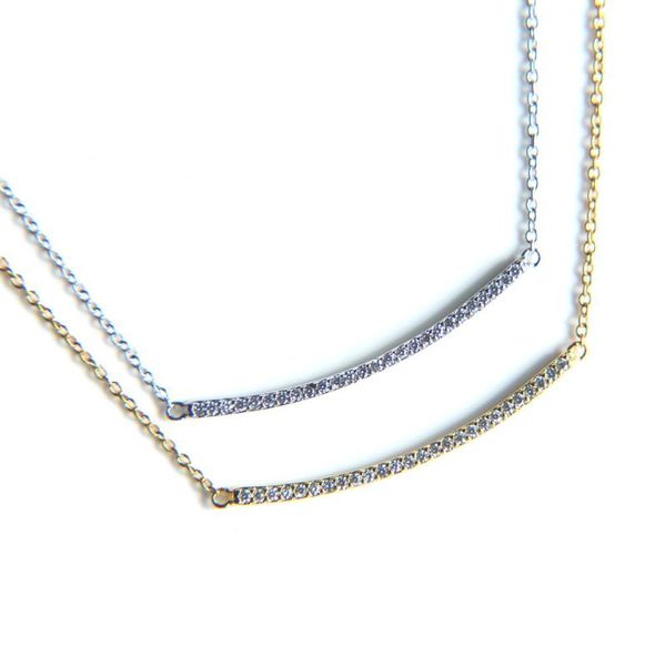 925 sterling silver micro pave cz curved bar necklace silver gold color classic geometric simple jewelry
925 sterling silver micro pave cz curved bar necklace silver gold color classic geometric simple jewelry