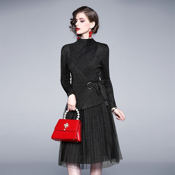 western style suit bright silk sweater loose coat +2019 thin gauze twinset suit skirt, White;black
western style suit bright silk sweater loose coat +2019 thin gauze twinset suit skirt, White;black
