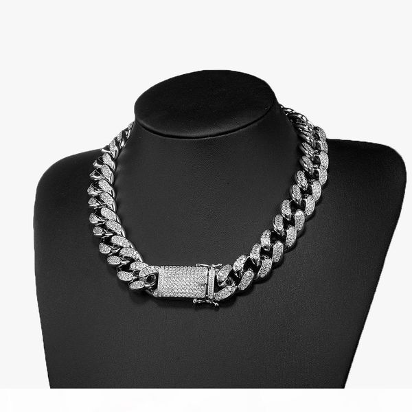 luxury designer jewelry mens necklace cuban link hip hop iced out chains bling diamond chain bracelet rapper gold silver accessories 18mm 
luxury designer jewelry mens necklace cuban link hip hop iced out chains bling diamond chain bracelet rapper gold silver accessories 18mm