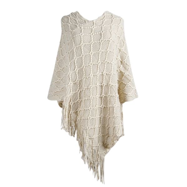 women's sweaters autumn winter women oversized v-neck bat sleeve tassel knitted sweater shawl ladies casual solid color loose cloak sca, White;black
women's sweaters autumn winter women oversized v-neck bat sleeve tassel knitted sweater shawl ladies casual solid color loose cloak sca, White;black