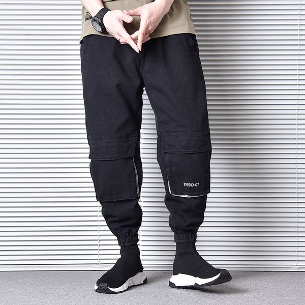 fashion streetwear men jeans black color multi pockets cargo pants japanese vintage designer hip hop jeans men joggers pants, Blue
fashion streetwear men jeans black color multi pockets cargo pants japanese vintage designer hip hop jeans men joggers pants, Blue