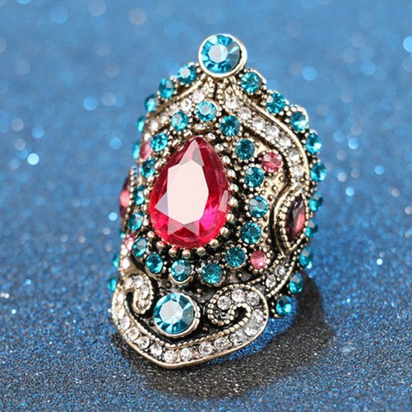new turkey jewelry pink big vintage wedding rings for women sapphire crystal plating gold mosaic blue crystal fashion ring love gift, Silver
new turkey jewelry pink big vintage wedding rings for women sapphire crystal plating gold mosaic blue crystal fashion ring love gift, Silver