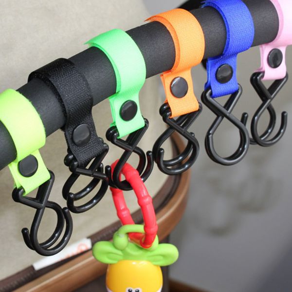 Mixed Color New Stroller Hooks Hanger For Baby Diaper Bags Accessories Holder Stroller Hook For Mommy Jogging