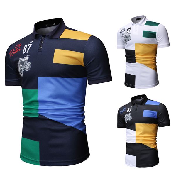 men's new short sleeve cross border youth european and american color contrast printing short sleeve men's european polo shirt, White;black
men's new short sleeve cross border youth european and american color contrast printing short sleeve men's european polo shirt, White;black