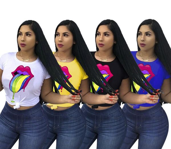 female designer t-shirt european and american women's high-quality colorful lips casual fashion short-sleeved women's t-shirt whol, White
female designer t-shirt european and american women's high-quality colorful lips casual fashion short-sleeved women's t-shirt whol, White