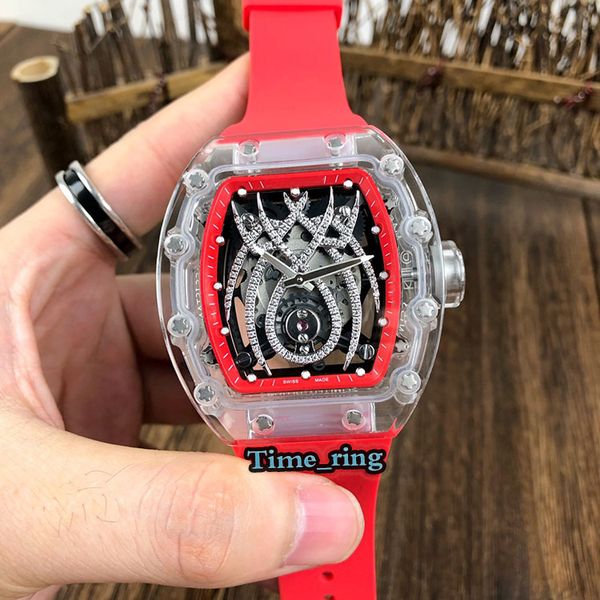 version rm052 skeleton dial acrylic case automatic mechanical movement sapphire rm052 mens watch red rubber strap designer watches, Slivery;brown
version rm052 skeleton dial acrylic case automatic mechanical movement sapphire rm052 mens watch red rubber strap designer watches, Slivery;brown