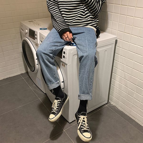 ins internet celebrity autumn and winter new men's korean style trendy loose jeans and jeans straight drop casual all-match dad pants, Blue
ins internet celebrity autumn and winter new men's korean style trendy loose jeans and jeans straight drop casual all-match dad pants, Blue
