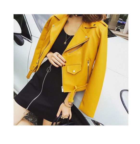 fashion women multicolor selection faux leather jackets autunm winter motorcycle outerwear jacket with belt lady outwear coat, Black
fashion women multicolor selection faux leather jackets autunm winter motorcycle outerwear jacket with belt lady outwear coat, Black