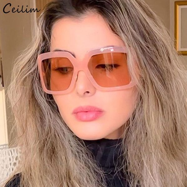 trendy clear pink oversized sunglasses women 2020 new big frame square sun glasses cool gradient shades for female, White;black
trendy clear pink oversized sunglasses women 2020 new big frame square sun glasses cool gradient shades for female, White;black
