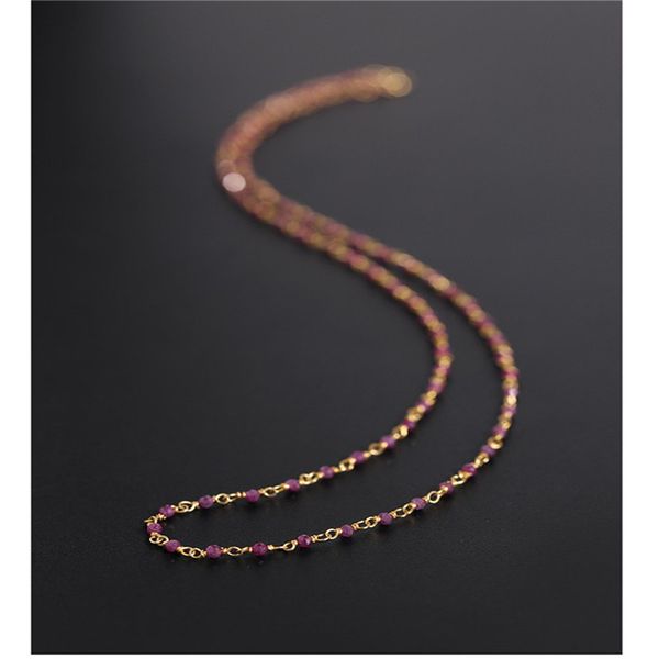 dmbs004 original mine ruby necklace women's genuine yellow 14k gold injection handmade string gift, Silver
dmbs004 original mine ruby necklace women's genuine yellow 14k gold injection handmade string gift, Silver