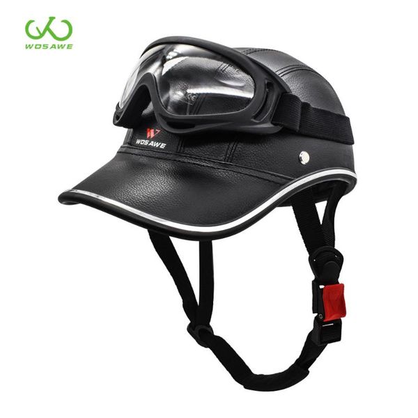 wosawe pu leather motorcycle helmet protective gear men women motorbike headwear safety glasses cycling hats
wosawe pu leather motorcycle helmet protective gear men women motorbike headwear safety glasses cycling hats