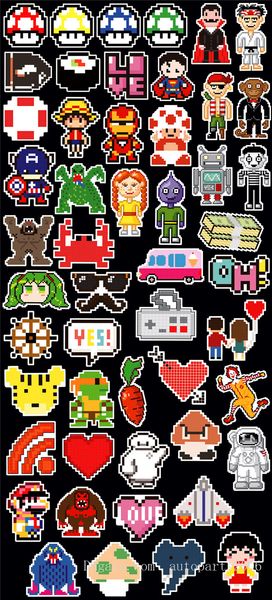 50pcs/lot wholesale graffiti stickers pixel mosaic cute cartoon sticker no-duplicate skateboard luggage lapnotebook car decals
50pcs/lot wholesale graffiti stickers pixel mosaic cute cartoon sticker no-duplicate skateboard luggage lapnotebook car decals
