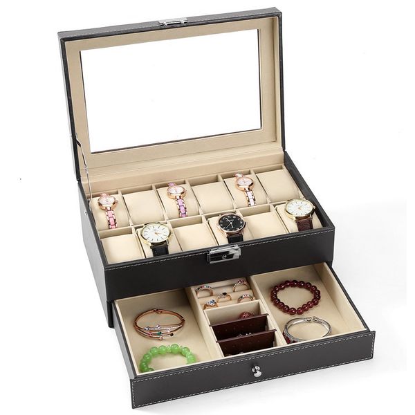 watch boxes & cases two layers box pu leather case holder organizer with lock window for watches jewelry display gift, Black;blue
watch boxes & cases two layers box pu leather case holder organizer with lock window for watches jewelry display gift, Black;blue