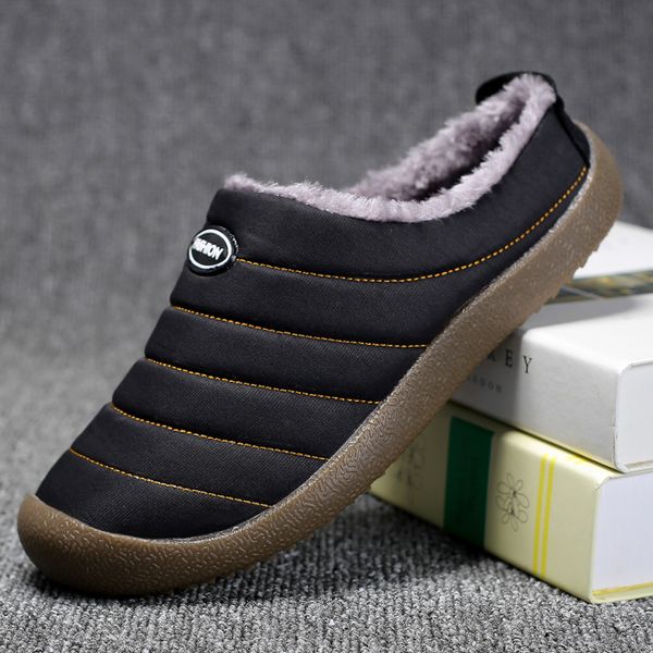 new warm men's slippers plush winter slippers for men waterproof flip flops shoes soft male shoes, Black
new warm men's slippers plush winter slippers for men waterproof flip flops shoes soft male shoes, Black