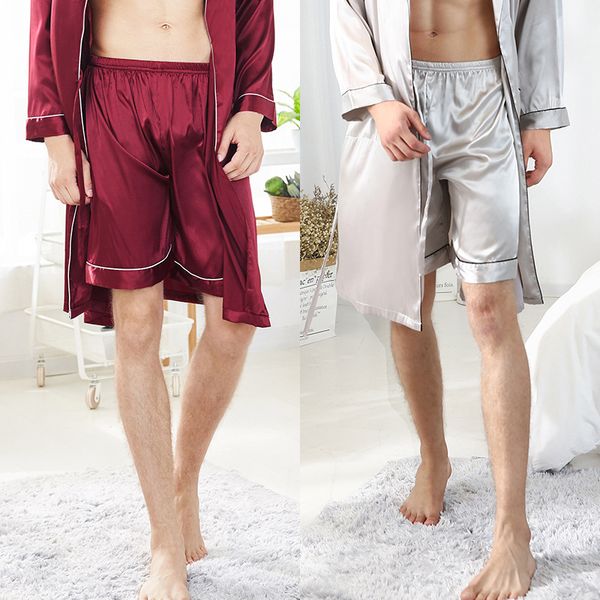 men's sleepwear 2021 silk thin pajamas ice single shorts summer loose home clothes men simple and natural, Black;brown
men's sleepwear 2021 silk thin pajamas ice single shorts summer loose home clothes men simple and natural, Black;brown