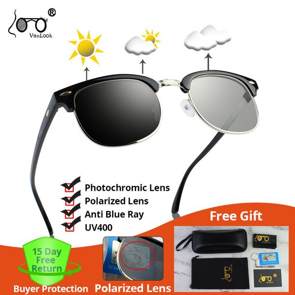 polarized pchromic sunglasses chameleon lens blue light blocking men's glasses for computer eyeglasses gaming uv400, White;black
polarized pchromic sunglasses chameleon lens blue light blocking men's glasses for computer eyeglasses gaming uv400, White;black