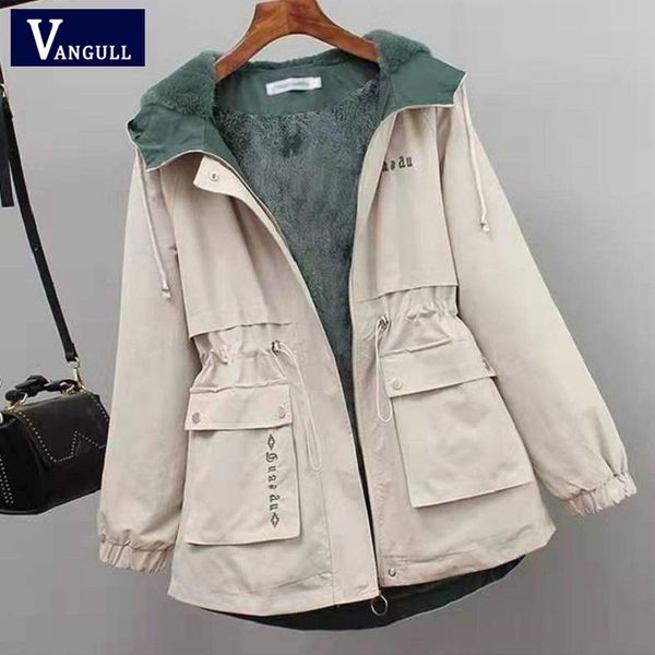 vangull thick velet women trench coat hooded collar zipper loose female trench plus size letter print adjustable waist wind coat, Tan;black
vangull thick velet women trench coat hooded collar zipper loose female trench plus size letter print adjustable waist wind coat, Tan;black