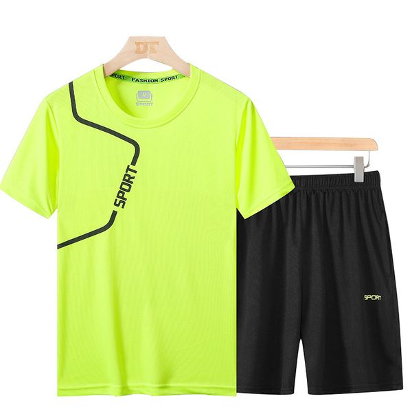 2pieces set men summer short sleeve t shirt and knee length elastic waist short casual loose quick dry sports fitness mens sets, Gray
2pieces set men summer short sleeve t shirt and knee length elastic waist short casual loose quick dry sports fitness mens sets, Gray
