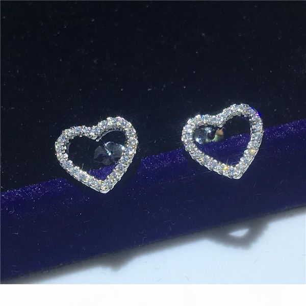 handmade heart shape earring 925 sterling silver diamond cz engagement wedding stud earrings for women party gift, Golden;silver
handmade heart shape earring 925 sterling silver diamond cz engagement wedding stud earrings for women party gift, Golden;silver