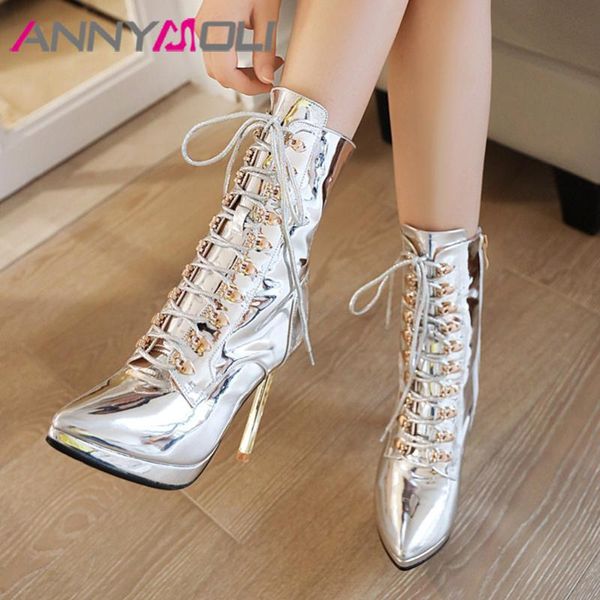 annymoli mid calf boots women shoes rivet platform extreme high heel boots lady pointed toe stiletto heels zip lace up 43, Black
annymoli mid calf boots women shoes rivet platform extreme high heel boots lady pointed toe stiletto heels zip lace up 43, Black