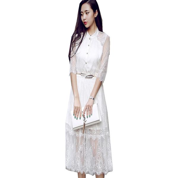 party dresses sleeve elegant chiffon half black lace hollow out women dress summer 2021 ladies robe longue vestido casual fyy556, White;black
party dresses sleeve elegant chiffon half black lace hollow out women dress summer 2021 ladies robe longue vestido casual fyy556, White;black