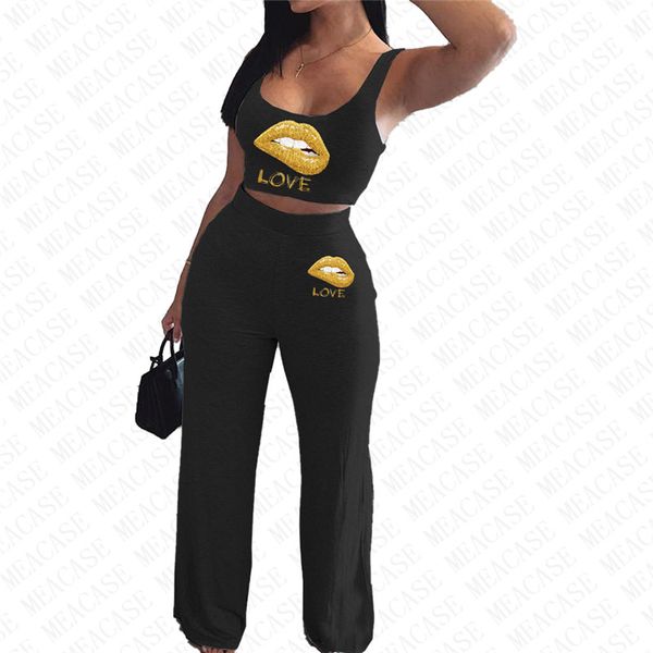 женщины lips нарядах solid color designer печати жилет без рукавов футболка crop top свободные брюки tracksuit две пьесы спортивный костюм d, White
женщины lips нарядах solid color designer печати жилет без рукавов футболка crop top свободные брюки tracksuit две пьесы спортивный костюм d, White