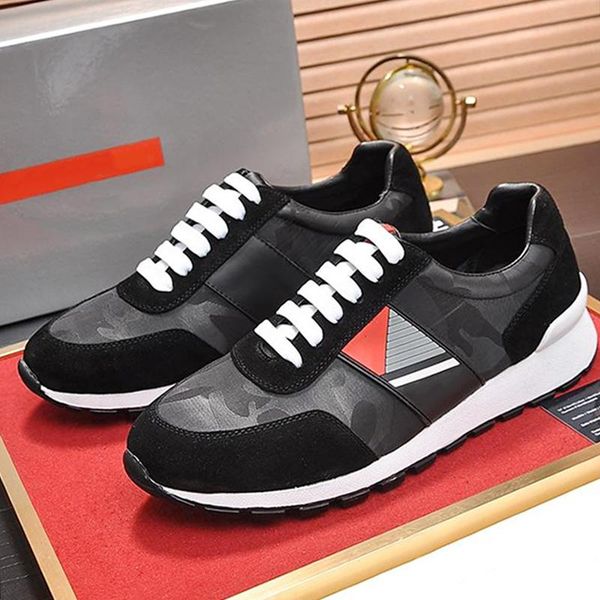 technical fabric sneakers men 's shoes fashion classic chunky sneakers breathable casual low lace -up sports men shoes zapatillas, Black