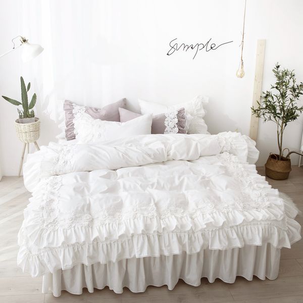 bedding sets tutubird-white pink cotton set girls princess duvet cover king size embroidery korean style bed linen
bedding sets tutubird-white pink cotton set girls princess duvet cover king size embroidery korean style bed linen