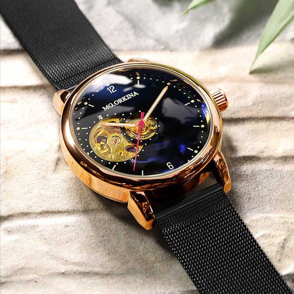reloj hombre automatic watches mens fashion sport stainless steel mesh band skeleton mechanical wristwatches wrist watch for men, Slivery;brown
reloj hombre automatic watches mens fashion sport stainless steel mesh band skeleton mechanical wristwatches wrist watch for men, Slivery;brown
