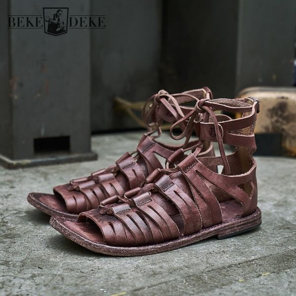 handmade weave summer mens sandal brand vintage genuine leather beach shoes flat high-hollow out lace up gladiator sandals, Black
handmade weave summer mens sandal brand vintage genuine leather beach shoes flat high-hollow out lace up gladiator sandals, Black