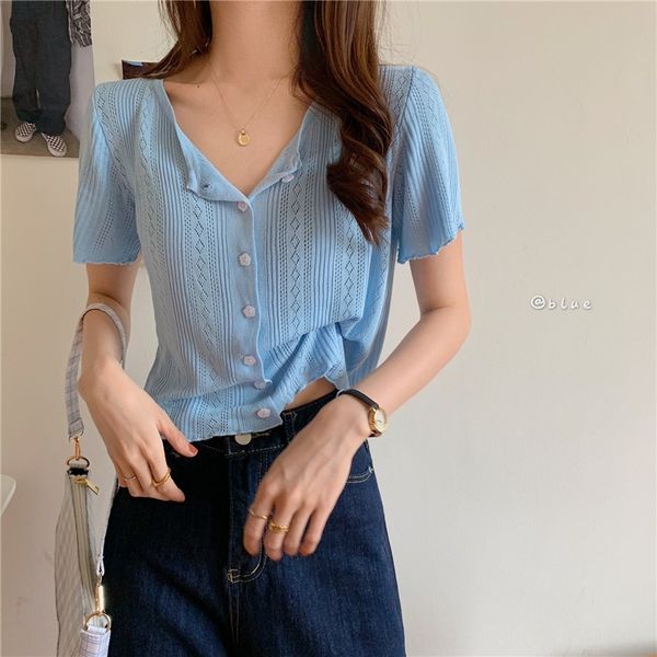 ice silk hollow-out cardigan thin wooden slimming short all-match shirt short sleeve knitwear knitwear shirt knitted shirtfor women, White
ice silk hollow-out cardigan thin wooden slimming short all-match shirt short sleeve knitwear knitwear shirt knitted shirtfor women, White